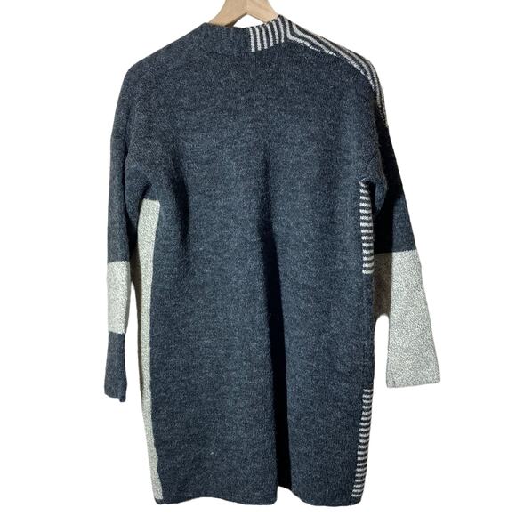 Staccato Gray Mixed Print Open Front Long Cardigan Size Small - Picture 5 of 9